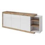 Buffet 3 portes petits - meubles - azior - 220 x 40 x 857cm - blanc et bois