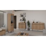 Buffet 3 portes avec 3 tiroirs ? osaka ? 149 cm ? chne evoke