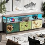 Buffet bas - 3 tiroirs - led int�gr�e - m�tal - style industriel