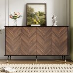 Buffet avec 4 portes - etagres rglables - buffet de salon - buffet bahut moderne - panneau de particules ...