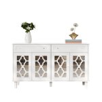 Buffet buffet � 4 portes - miroir - tiroirs - �tag�res r�glables - blanc