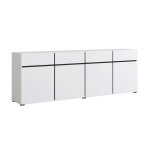 Buffet 4 portes 4 tiroirs petits - meubles - lilia - 225 x 40 x 785cm - blanc