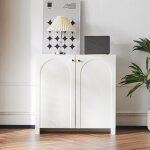 Buffet - jaerliub - 2 portes - blanc crème - 80x40x80 cm - Élégant et spacieux Buffet - jaerliub - 2 portes - blanc crème - 80x40x80 cm - Élégant et spacieux