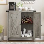 Buffet armoire de cuisine avec 2 portes et etag�res 76 x 40 x 80 cm pour salon - gris