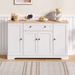 Buffet bahut 138x40x85 cm panneaux de particules 1 tiroir 4 portes et rglables tagresbuffet de salonmeuble ...