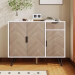 Buffet bahut avec 3 portes et 1 tiroir pieds métal 90x30x71. 5 cm meuble de salon moderne buffet pour ... Buffet bahut avec 3 portes et 1 tiroir pieds métal 90x30x71. 5 cm meuble de salon moderne buffet pour ...
