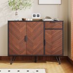 Buffet bahut avec 3 portes et 1 tiroir pieds mtal 90x30x71. 5 cm meuble de sjour moderne buffet pour ...