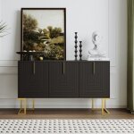Buffet bahut 3 portes - buffet noir de salon - meuble de rangement - moderne - 138x40x80. 5 cm - buffet ...