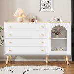 Buffet bahut 40 x 120 x 775 cm avec 4 tiroirs 1 porte 2 tagres convient pour cuisine chambre et salon ...