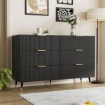 Buffet bahut 6 tiroirs noir finition mate buffet moderne commode de chambre buffet bas de rangement 120x40x77 ...