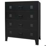Buffet bahut armoire console meuble de rangement a tiroirs metal style industriel 93 cm noir Buffet bahut armoire console meuble de rangement a tiroirs metal style industriel 93 cm noir