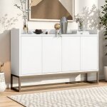 Buffet bahut buffet bas avec 4 portes meuble de rangement buffet salon commode moderne 120x30x80cm armoire ...