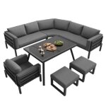 Buffet bahut blanc 4 portes � miroir �tag�res mobiles pour salon et salle � manger 160 x 40 x 84 cm