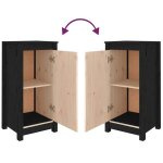 Buffet bahut - bois de pin massif - noir - lot de 2 - 39 x 35 x 80 cm - meuble de rangement