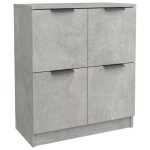 Buffet bahut commode - bois ding�nierie - 4 portes - 60 x 30 x 70 cm - gris b�ton - design contemporain ...