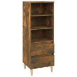 Buffet bahut commode - helloshop26 - bois dingnierie - 2 tiroirs - 3 tagres ouvertes