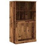 Buffet haut - vieux bois - 60 x 355 x 1035 cm - 1 porte - meuble de rangement - cuisine