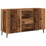 Buffet bahut commode - vieux bois - 100 x 36 x 60 cm - 2 portes - meuble de rangement cuisine