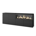 Buffet bahut enfilade 4 portes 208x35x75cm 1feu électrique xxl noir rf3215 Buffet bahut enfilade 4 portes 208x35x75cm 1feu électrique xxl noir rf3215