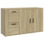 Buffet bahut enfilade ch�ne sonoma 100x33x595 cm bois ding�nierie j606