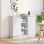 Buffet - bahut - enfilade vidaxl buffet led avec �tag�re blanc 90 x 32 x 75 cm bois ding�nierie