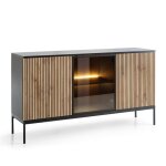 Buffet bahut laval k154 ? noir chene wotan avec lamelles 154 x 83 x 39 cm Buffet bahut laval k154 ? noir chene wotan avec lamelles 154 x 83 x 39 cm