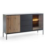 Buffet bahut laval ksz154 ? chene wotan / noir avec lamelles largeur 154 cm hauteur 83 cm profondeur ... Buffet bahut laval ksz154 ? chene wotan / noir avec lamelles largeur 154 cm hauteur 83 cm profondeur ...