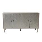 Buffet bahut meuble 4 portes 152 cm pin et mdf rangement �l�gant pour salon chambre ou cuisine style ...