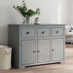 Buffet - bahut - meuble de rangement pour salon salle  manger bodo gris 1155x44x80 cm bois massif de ...