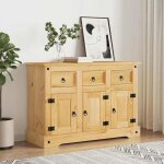 Buffet - bahut - meuble de rangement pour salon salle  manger corona marron 112x43x78 cm bois massif ...