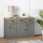 Buffet - bahut - meuble de rangement pour salon salle  manger avec tiroirs vigo 113x40x75 cm gris bois ...