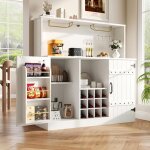 Buffet bahut moderne 120x40x120cm - avec 2 portes de rangement support pour verres  vin conpartiment ...