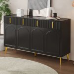 Buffet bahut - buffet moderne avec 4 tiroirs et 4 portes - pour chambre salon cuisine - 140x37. 8x82 ...