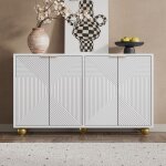 Buffet bahut - buffet moderne - pieds mtal - pour chambre salon - 120x35x71. 5 - 4 portes - moderne ...