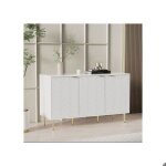Buffet bahut - pdzzzd - buffet moderne - pieds et poign�es dor�s - 127 x 45 x 75 cm - laqu� blanc