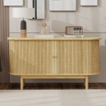 Buffet bahut - rétro moderne bois 138cm portes coulissantes pieds pin Étagères réglables salle À manger&cuisin ... Buffet bahut - rétro moderne bois 138cm portes coulissantes pieds pin Étagères réglables salle À manger&cuisin ...