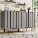 Buffet bahut buffet salle � manger design gris 140x385x825cm - meuble rangement minimaliste ind�pendant ...