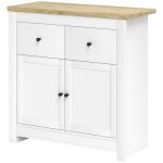 Buffet bahut - tanant - moderne - 2 tiroirs - 2 portes - �tag�res r�glables - blanc