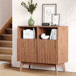 Buffet bahut salon ou salle � manger 2 portes 4 compartiments rangement armoire de cuisine moderne 80x38x80cm ...