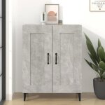 Buffet bahut de salonarmoire de cuisine gris b�ton 695x34x90 cm bois ding�nierie bonnie b34536160