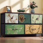 Buffet bas - 100x30x55. 2 cm - 5 tiroirs - m�tal noir - style vintage industriel