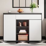 Buffet bas 105 cm de salon 1 tiroir 2 portes meuble  chaussures 17 paires etagres rglables style moderne ...