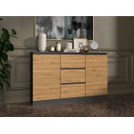 Buffet bas 120 cm - 3 tiroirs et 2 portes - meuble de rangement buffet salon salle  manger - 120x40x75 ...