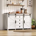 Buffet bas 137x40x81. 5 cm avec 4 tiroirs buffet de cuisine avec portes coulissantes buffet salle a manger ...