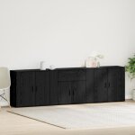 Buffet bas - 3 pcs - ch�ne noir - bois ding�nierie - salle � manger