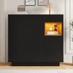 Buffet bas 3 portes 1 tiroir buffet moderne 105x39. 5x100. 5cm meuble � chaussures 18 pairs lumineuse ...