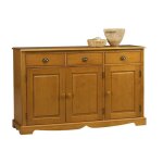Buffet bas 3 portes 3 tiroirs pin miel de style anglais l 146. 6 h 89. 6 p 42. 5 cm - l 146. 6 x l 42. ...