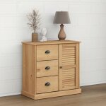 Buffet bas - akozon - vigo - bois massif de pin - 1 porte - 2 tiroirs - 78x40x75 cm Buffet bas - akozon - vigo - bois massif de pin - 1 porte - 2 tiroirs - 78x40x75 cm