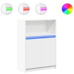 Buffet basarmoire commode buffet avec ledmeuble de rangement blanc 72x34x100cm bois dingnierie 1381826 ...