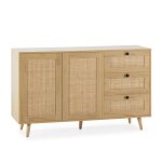 Buffet bas bella 3 tiroirs et 2 portes en chne, 120 cm
